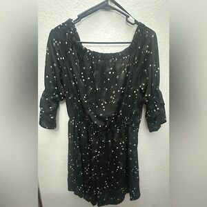 Monteau Black Romper with Star Print